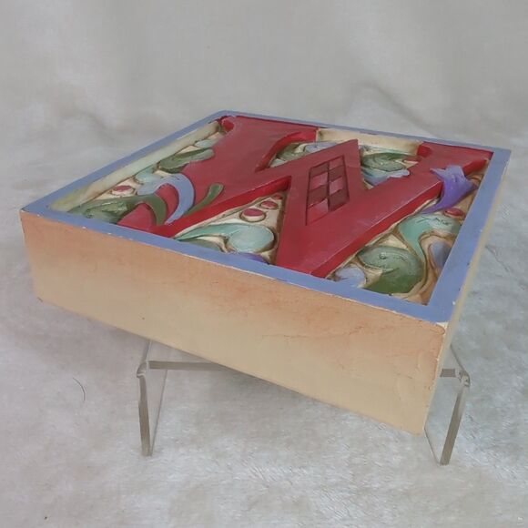 Jim Shore Letter W Alphabet Monogram 2008 Heartwood Creek 4.5 in. Enesco - Picture 5 of 8